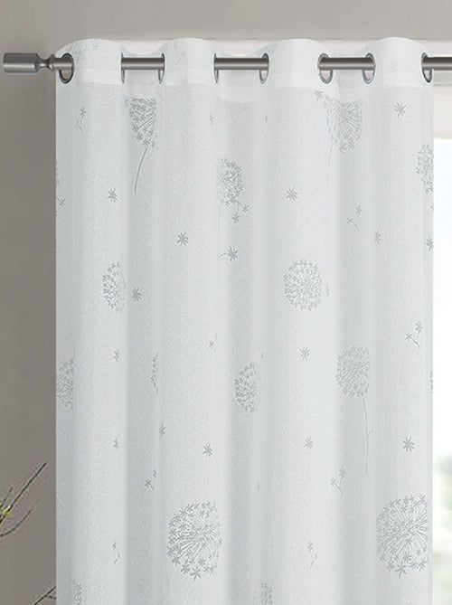 Par de visillos con ojales de flores efecto tejido - Kiabi Par de visillos con ojales de flores efecto tejido - Kiabi