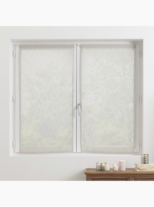 Par de visillos cortos efecto lino - Kiabi