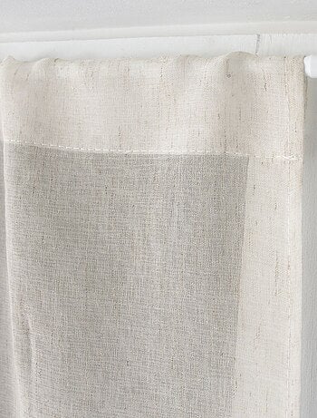 Par de visillos de aspecto lino con acabado en punta