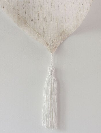 Par de visillos de aspecto lino con acabado en punta