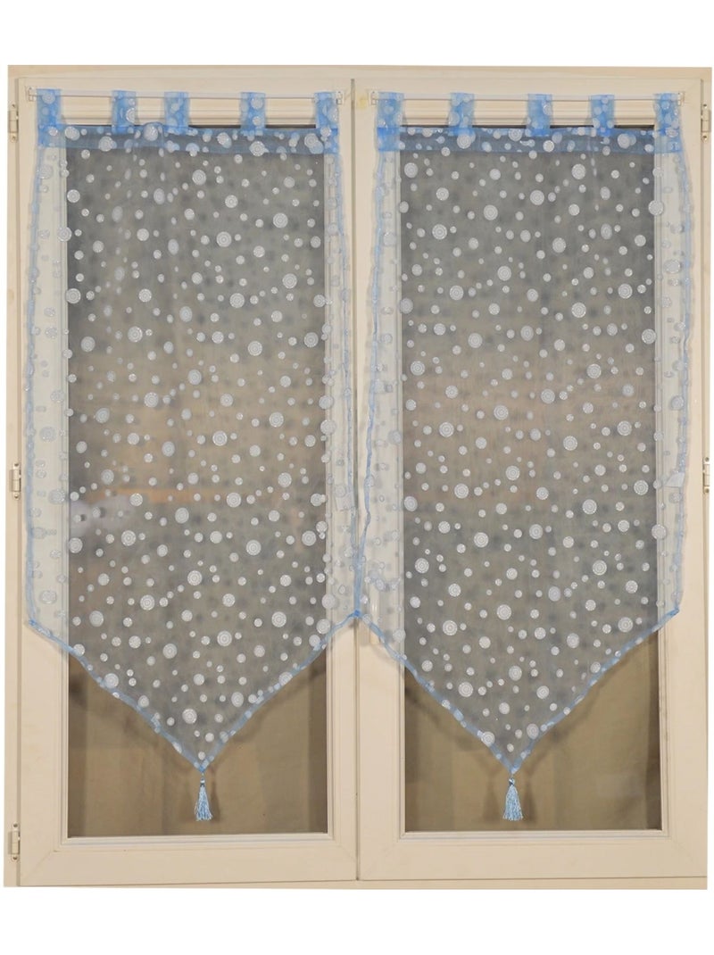 Par de visillos de burbujas argentadas Azul - Kiabi