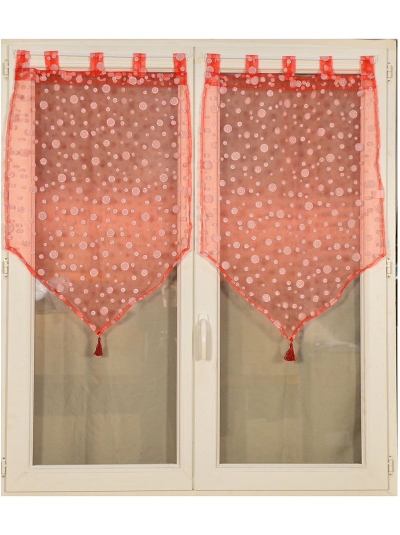 Par de visillos de burbujas argentadas Rojo - Kiabi