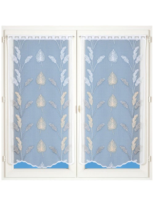 Par de visillos de encaje con base ondulada y motivo de hojas - Kiabi