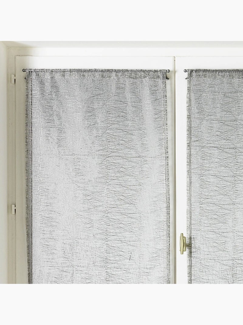 Par de visillos de organza lisos Gris claro - Kiabi