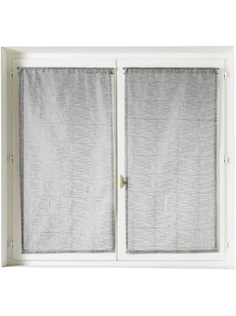 Par de visillos de organza lisos Gris claro - Kiabi