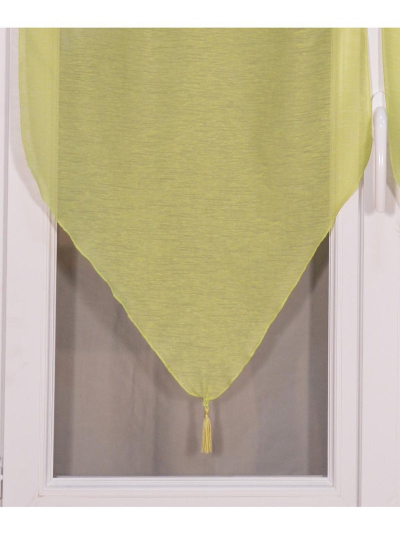 Par de visillos de puntas color anís con pompón Verde claro - Kiabi