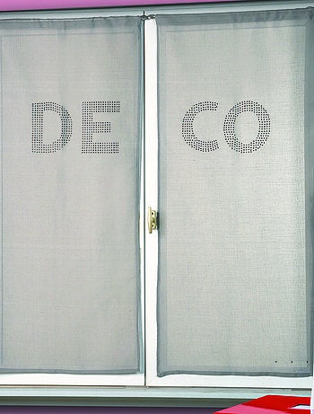 Par de visillos en estameña con strass 'DECO'