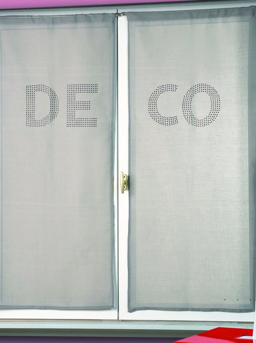 Par de visillos en estameña con strass 'DECO' - Kiabi