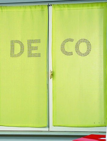 Par de visillos en estameña con strass 'DECO'