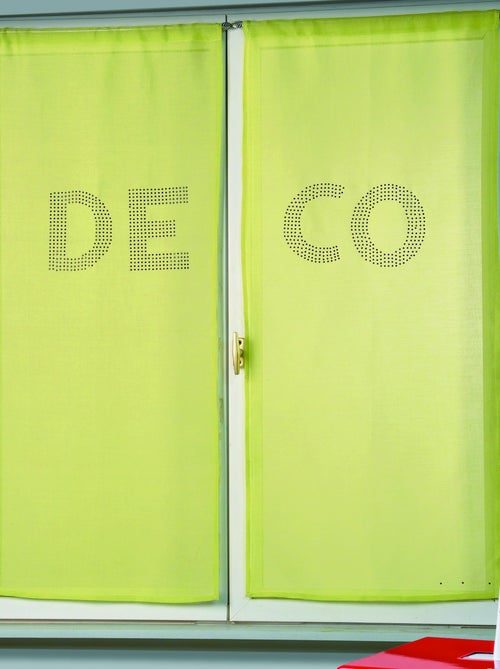 Par de visillos en estameña con strass 'DECO' - Kiabi