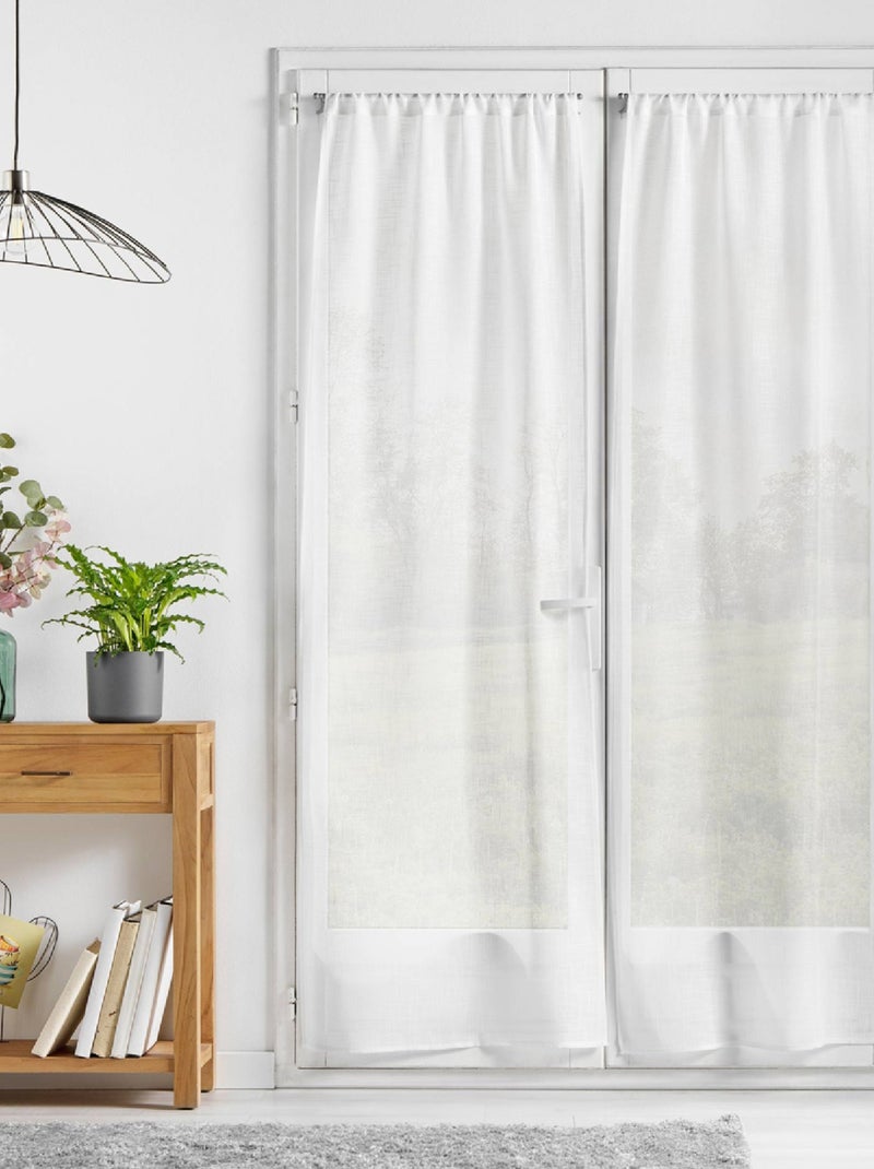 Par de visillos Haltona efecto lino blanco Blanco - Kiabi