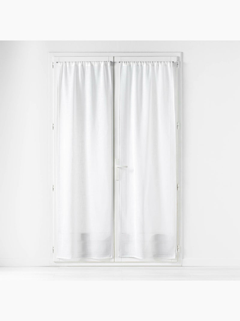 Par de visillos Haltona efecto lino blanco Blanco - Kiabi