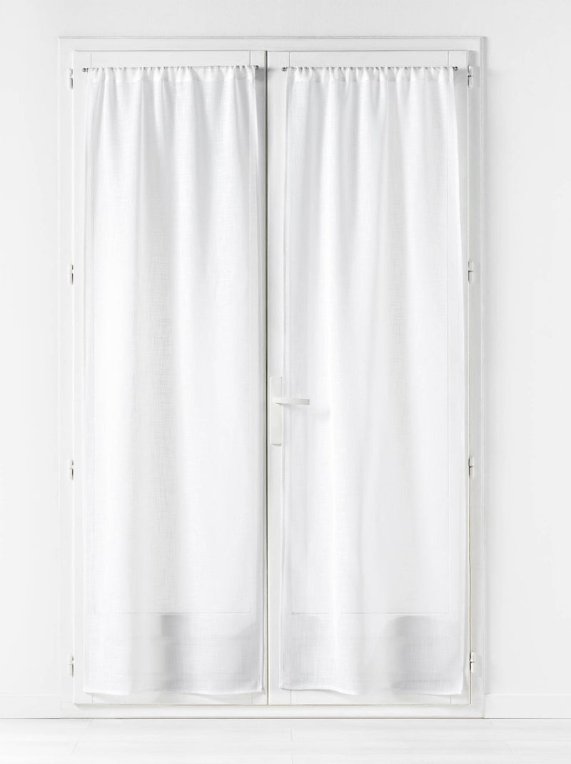 Par de visillos Haltona efecto lino blanco Blanco - Kiabi