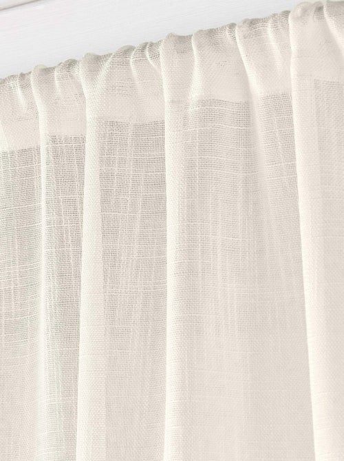 Par de visillos Haltona efecto lino blanco - Kiabi Par de visillos Haltona efecto lino blanco - Kiabi