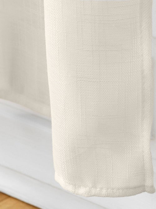 Par de visillos Haltona efecto lino blanco - Kiabi Par de visillos Haltona efecto lino blanco - Kiabi
