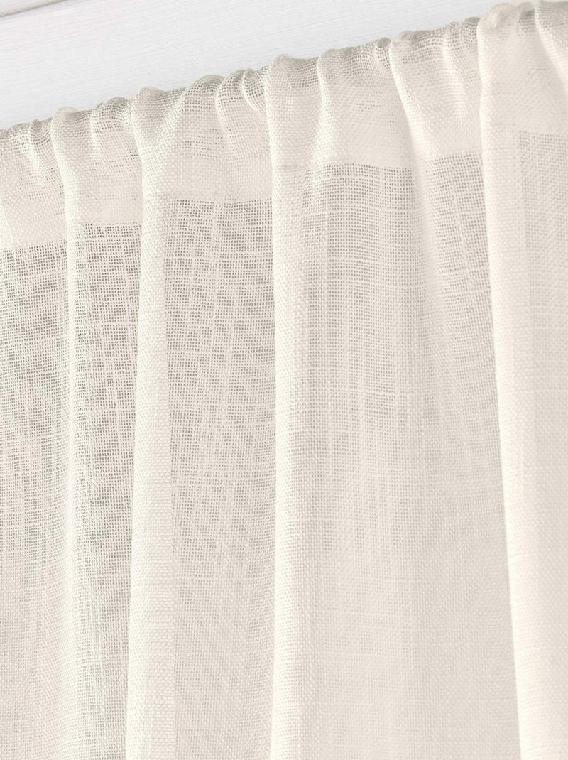 Par de visillos Haltona efecto lino blanco Madera natural - Kiabi