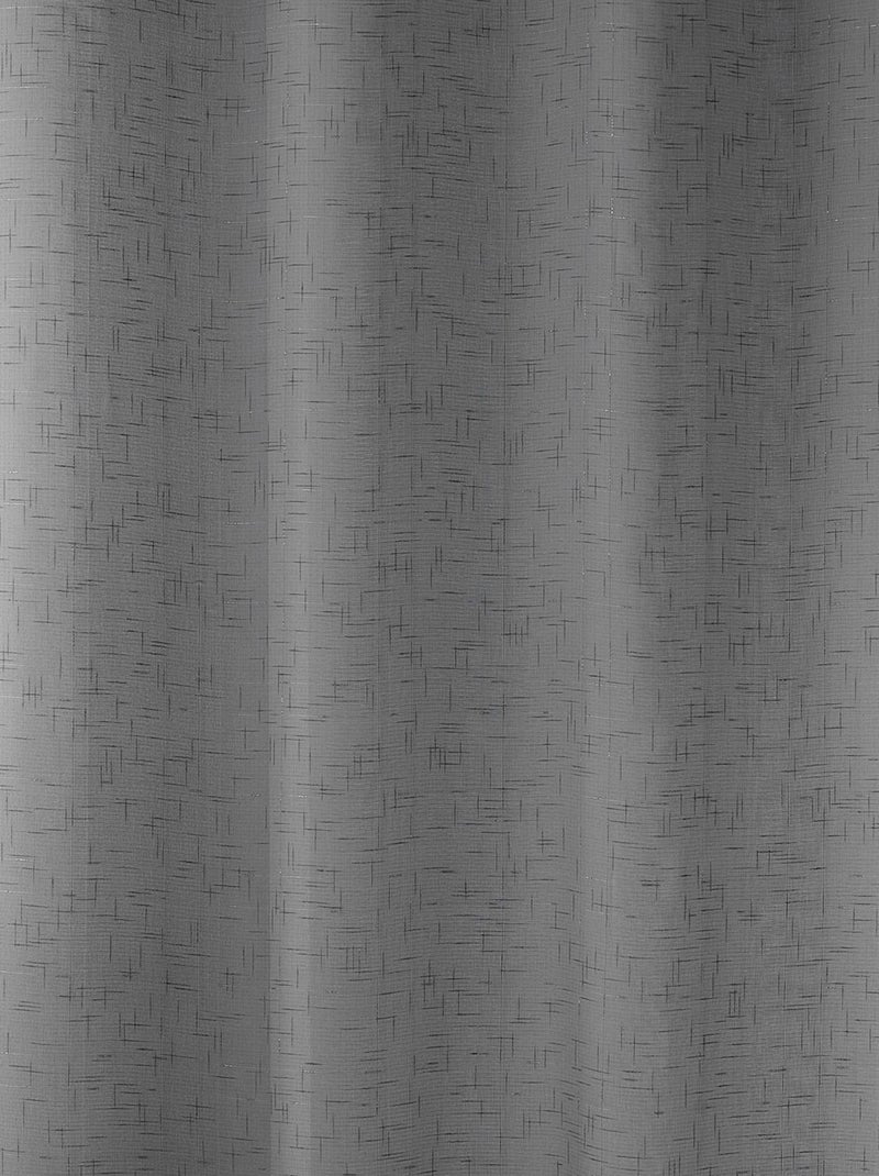 Par de visillos lisos en estameña fantasía Gris antracita - Kiabi