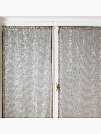 Par de visillos para ventanas con efecto de malla y hilos de lurex