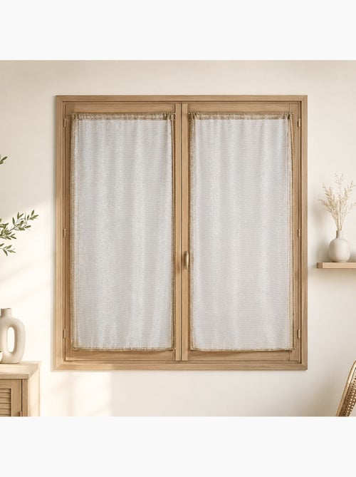 Par de visillos para ventanas con efecto de malla y hilos de lurex - Kiabi