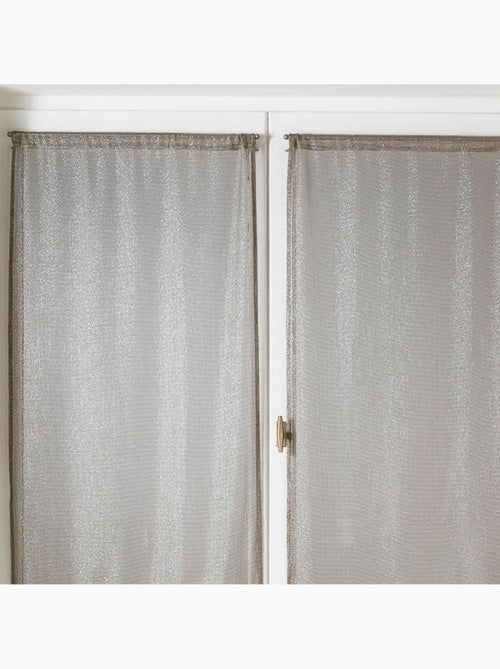 Par de visillos para ventanas con efecto de malla y hilos de lurex - Kiabi