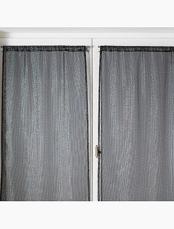 Par de visillos para ventanas con efecto de malla y hilos de lurex