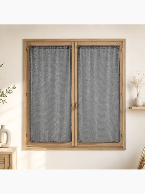 Par de visillos para ventanas con efecto de malla y hilos de lurex - Kiabi
