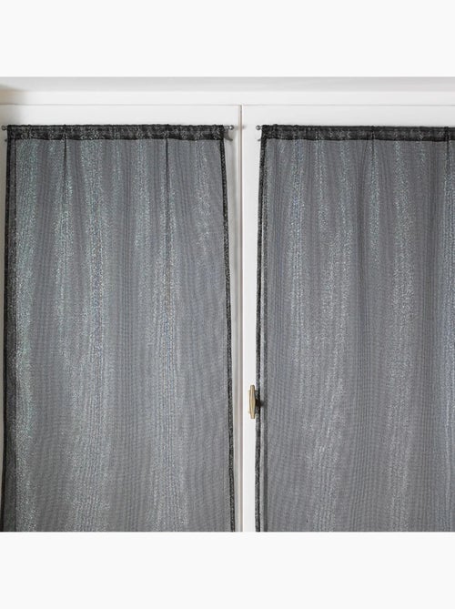 Par de visillos para ventanas con efecto de malla y hilos de lurex - Kiabi