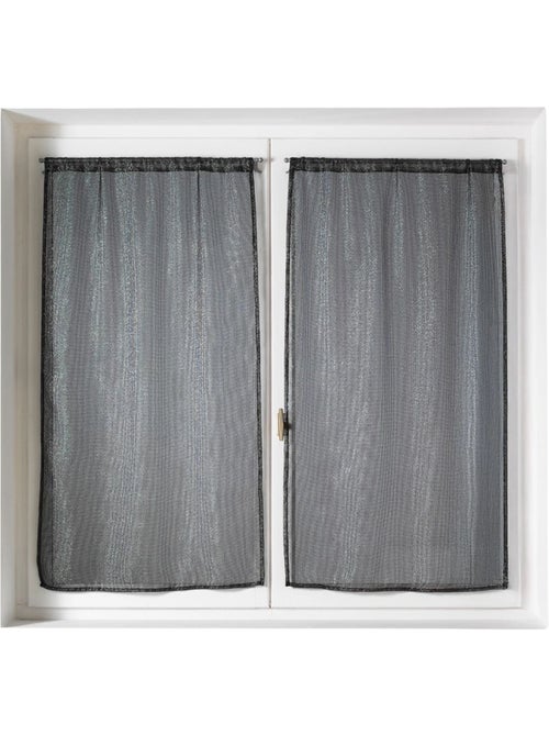 Par de visillos para ventanas con efecto de malla y hilos de lurex - Kiabi