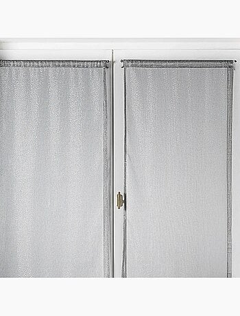 Par de visillos para ventanas con efecto de malla y hilos de lurex