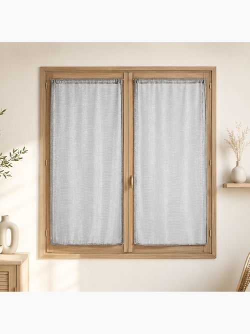 Par de visillos para ventanas con efecto de malla y hilos de lurex - Kiabi