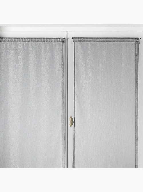Par de visillos para ventanas con efecto de malla y hilos de lurex - Kiabi