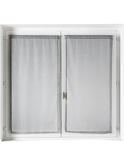Par de visillos para ventanas con efecto de malla y hilos de lurex - Kiabi