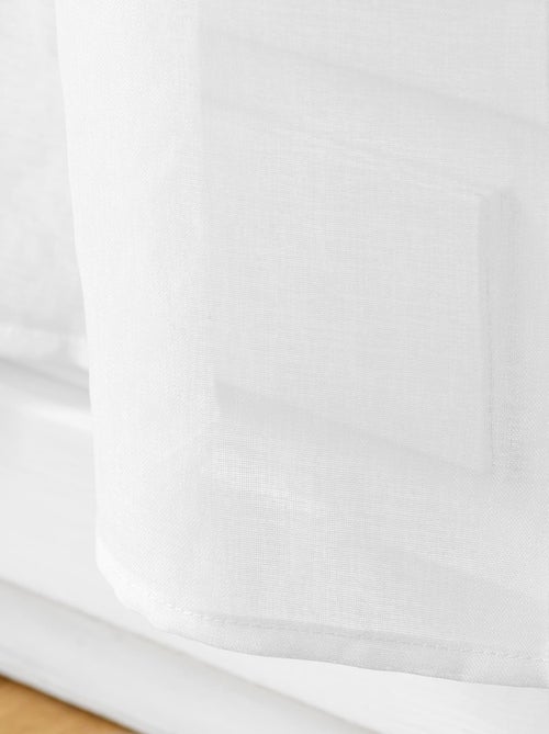 Par de visillos pasabarra en voile arenado con acabados de pompones - Kiabi