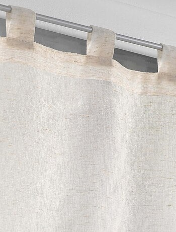 Par de visillos pequeños con efecto lino tejido