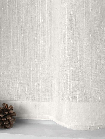 Par de visillos pequeños con plumeti y efecto lino