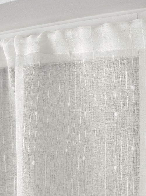 Par de visillos pequeños con plumeti y efecto lino - Kiabi