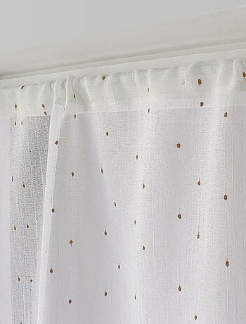 Par de visillos pequeños con plumeti y efecto lino