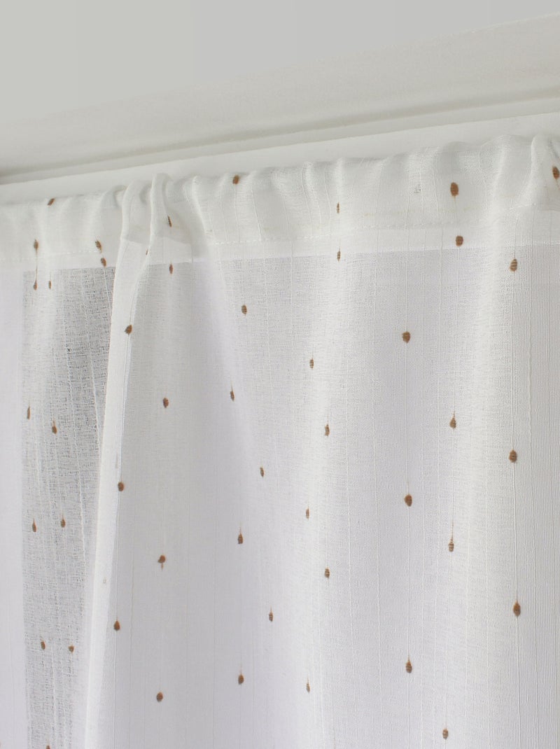 Par de visillos pequeños con plumeti y efecto lino Madera natural - Kiabi