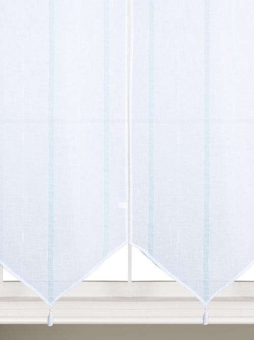 Par de visillos pequeños con rayas verticales brillantes - Kiabi