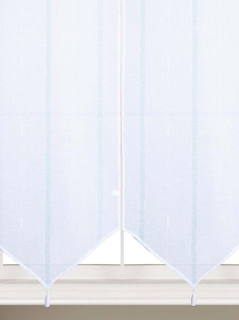 Par de visillos pequeños con rayas verticales brillantes Azul - Kiabi