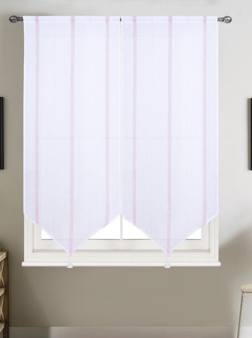 Par de visillos pequeños con rayas verticales brillantes - Kiabi