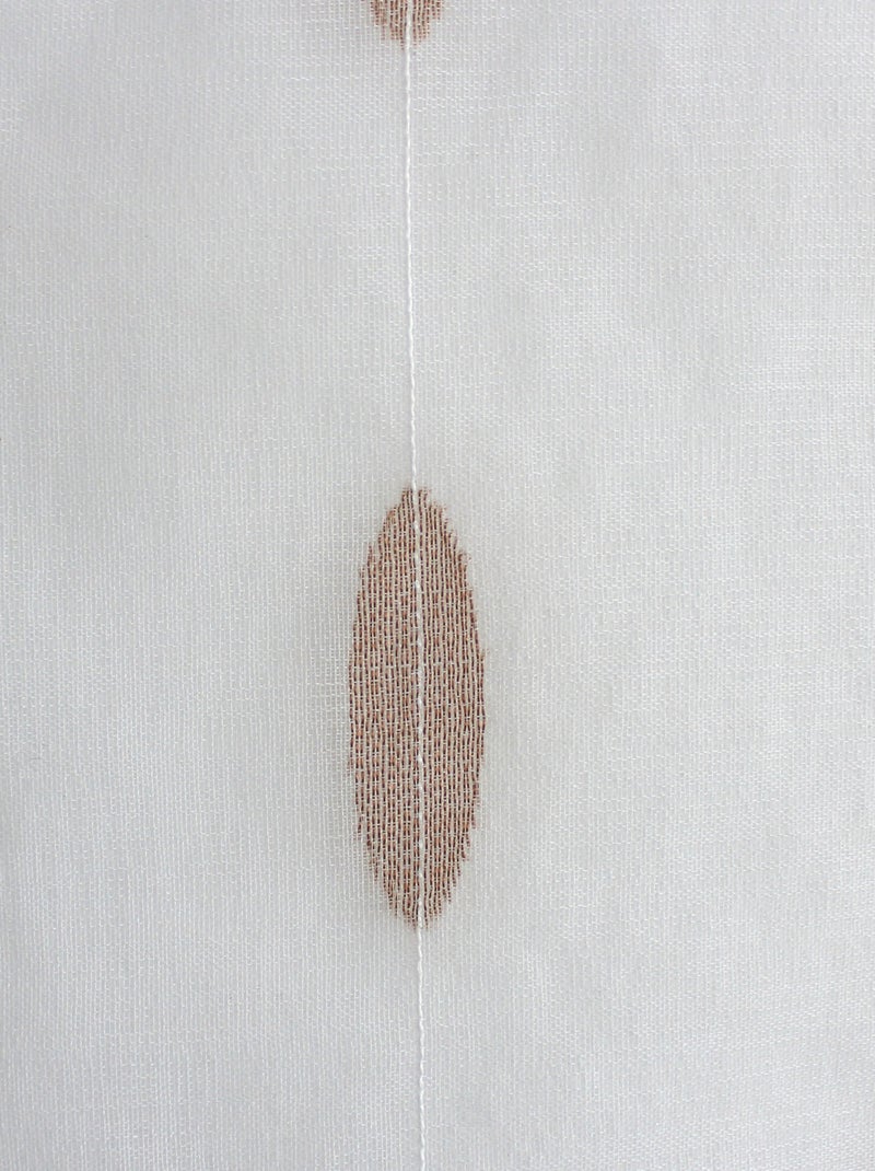 Par de visillos pequeños de jacquard con diseño ovalado Madera natural - Kiabi
