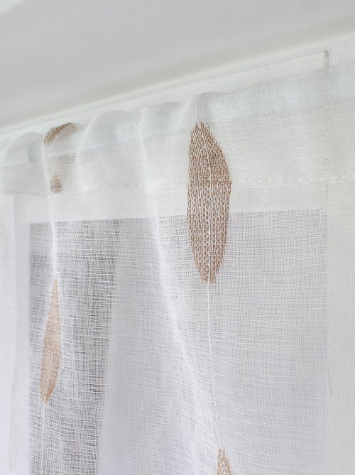 Par de visillos pequeños de jacquard con diseño ovalado - Kiabi