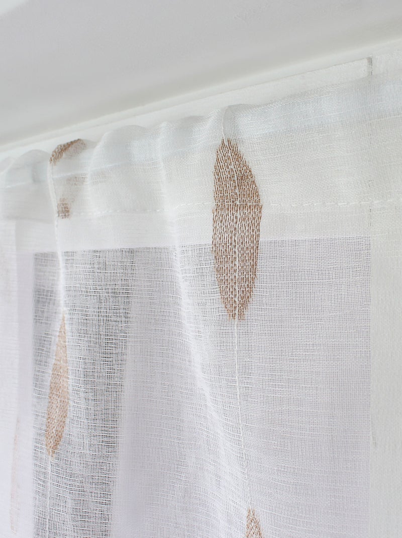 Par de visillos pequeños de jacquard con diseño ovalado Madera natural - Kiabi