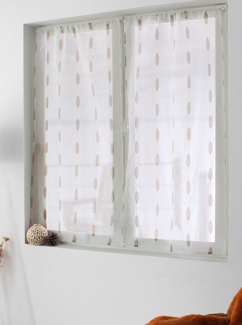 Par de visillos pequeños de jacquard con diseño ovalado - Kiabi