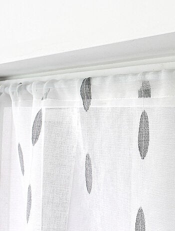 Par de visillos pequeños de jacquard con diseño ovalado