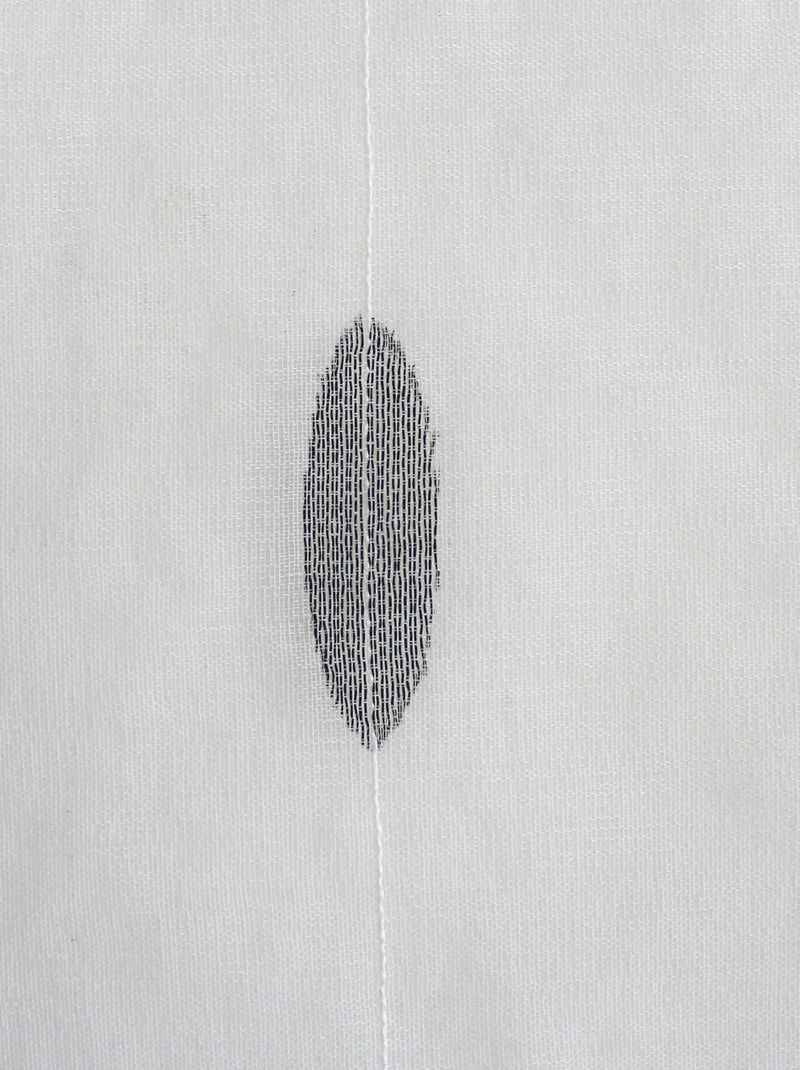 Par de visillos pequeños de jacquard con diseño ovalado Negro - Kiabi