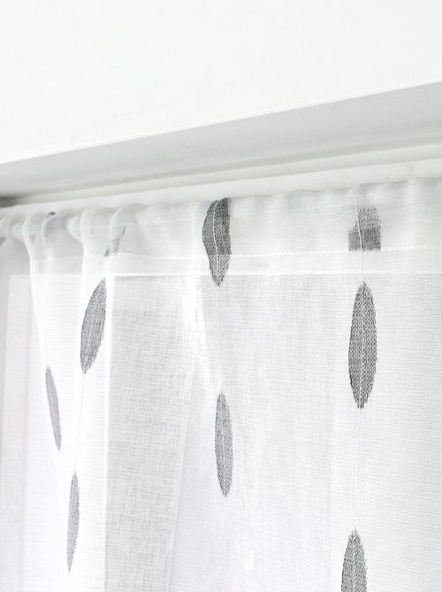 Par de visillos pequeños de jacquard con diseño ovalado - Kiabi