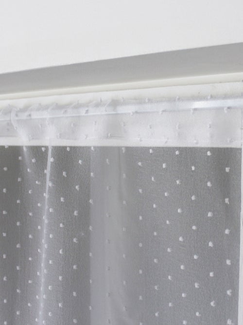 Par de visillos pequeños de organza con bordado plumeti - Kiabi
