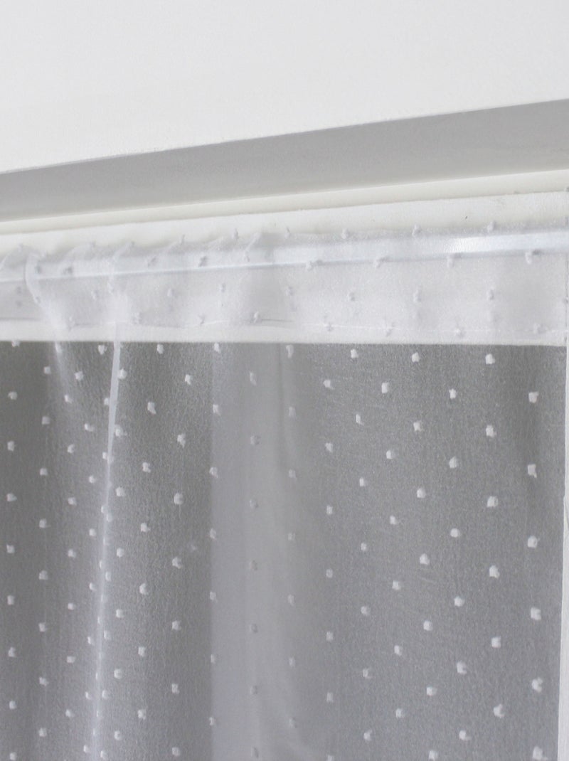 Par de visillos pequeños de organza con bordado plumeti Blanco - Kiabi